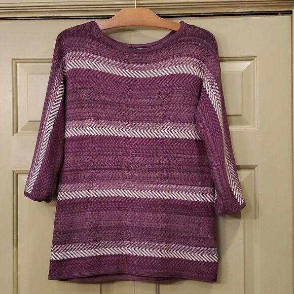 Chaps denim purple striped sweater - Picture 1 of 6
